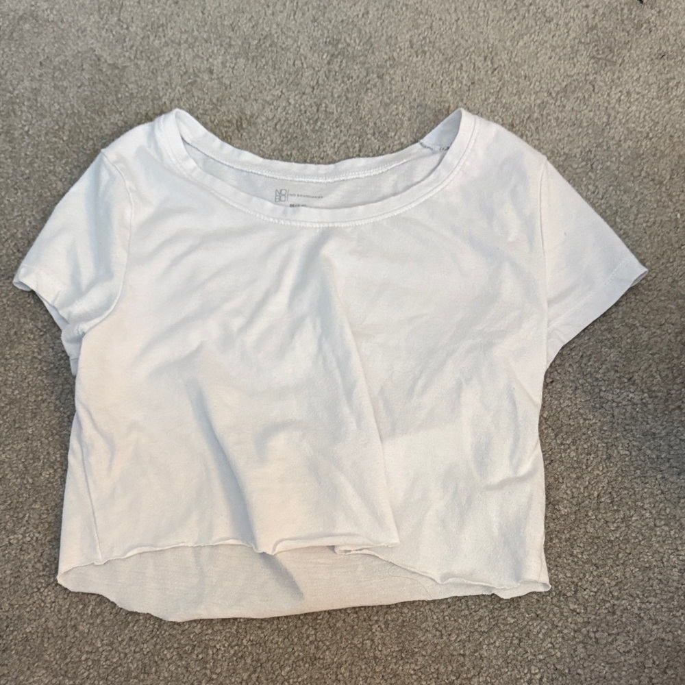 Target White Short Sleeve Cropped Tee